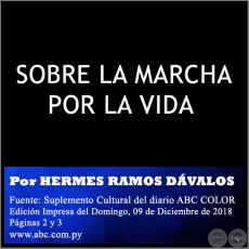 SOBRE LA MARCHA POR LA VIDA - Historia Social  - Por HERMES RAMOS DVALOS - Domingo, 09 de Diciembre de 2018